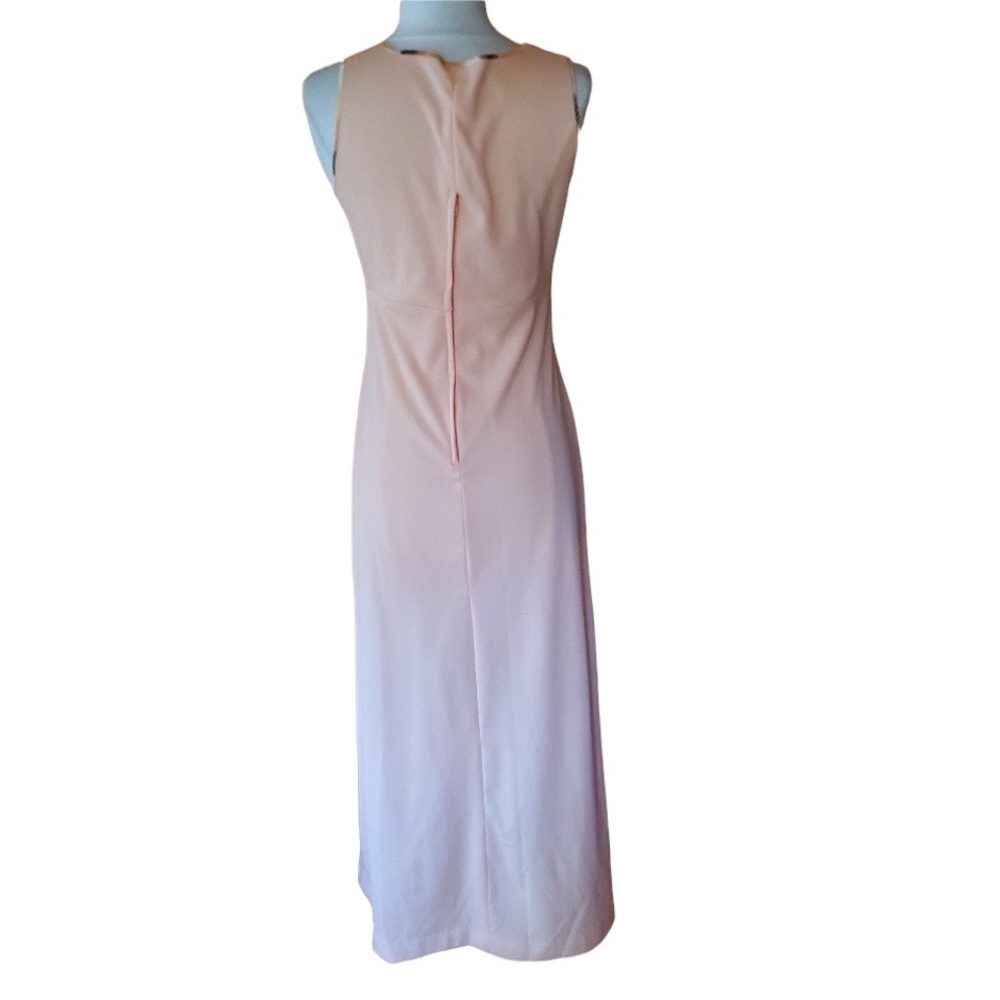 1970s Unlabeled‎ Peach Polyester Maxi Dress w/Jacke - Picture 8 of 8